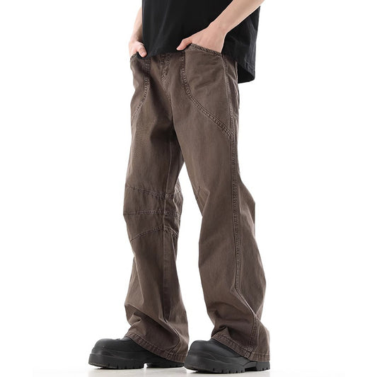 American Hip-Hop Vintage Deconstructed Loose Wide-Leg Pants