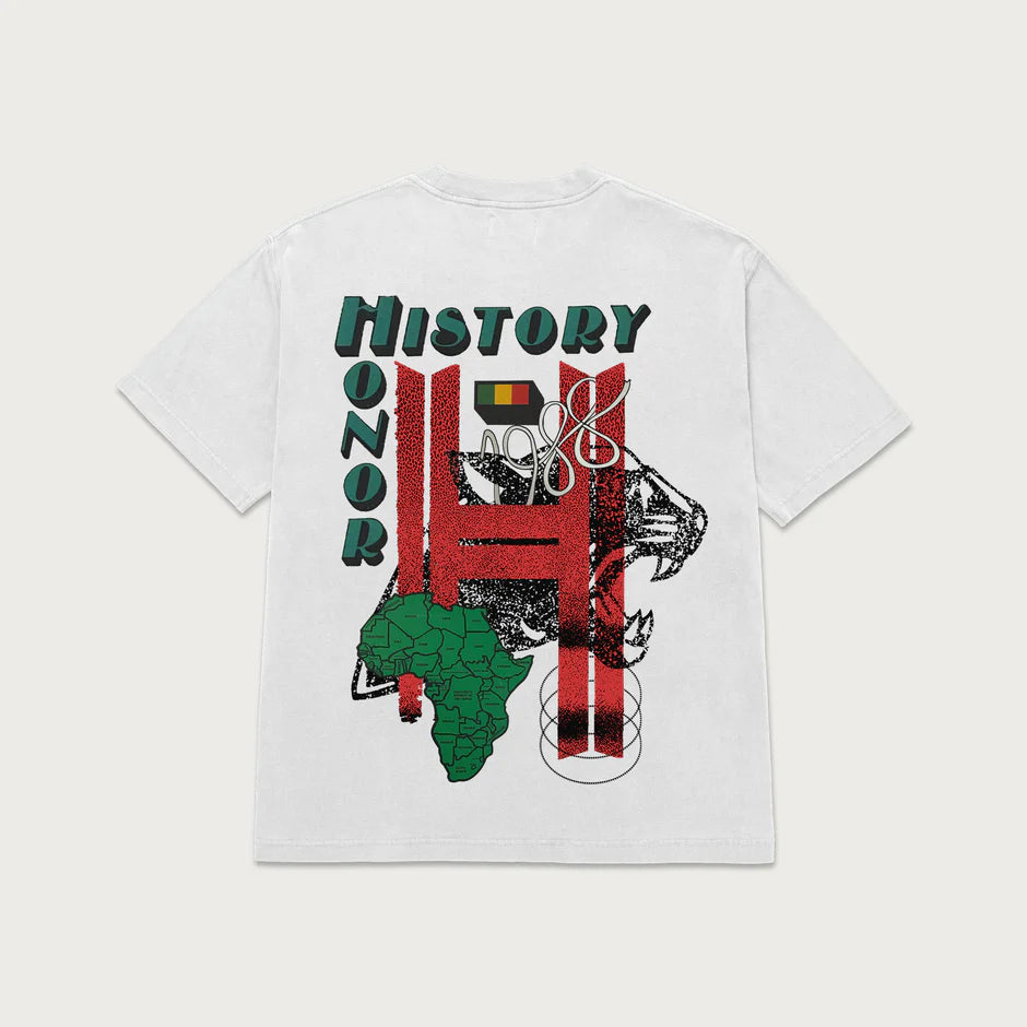 Vintage Honor History Graphics Printed Cotton T-Shirt