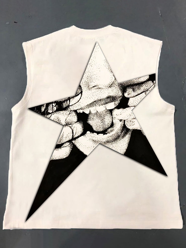 Vintage Star Portrait Print Cotton Tank Top