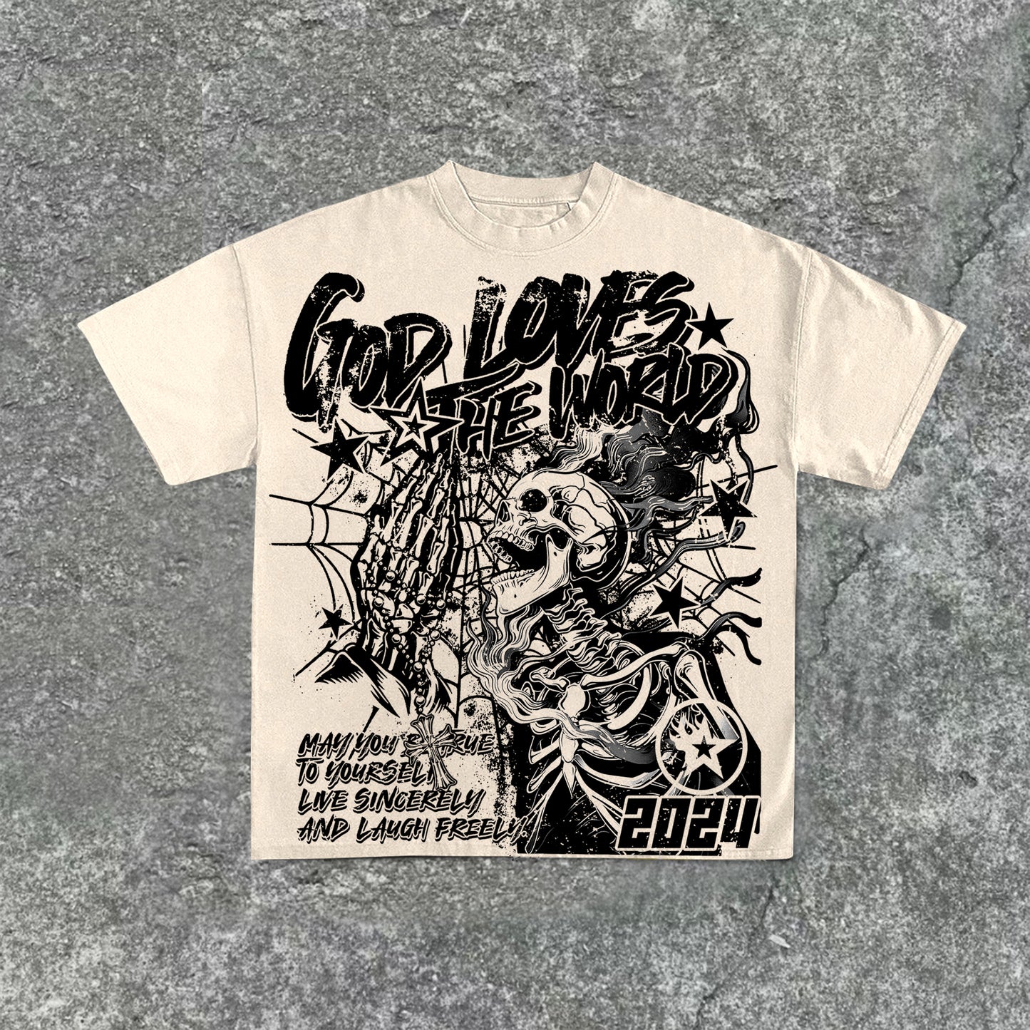 God Loves The World Vintage Graphic Cotton T-Shirt