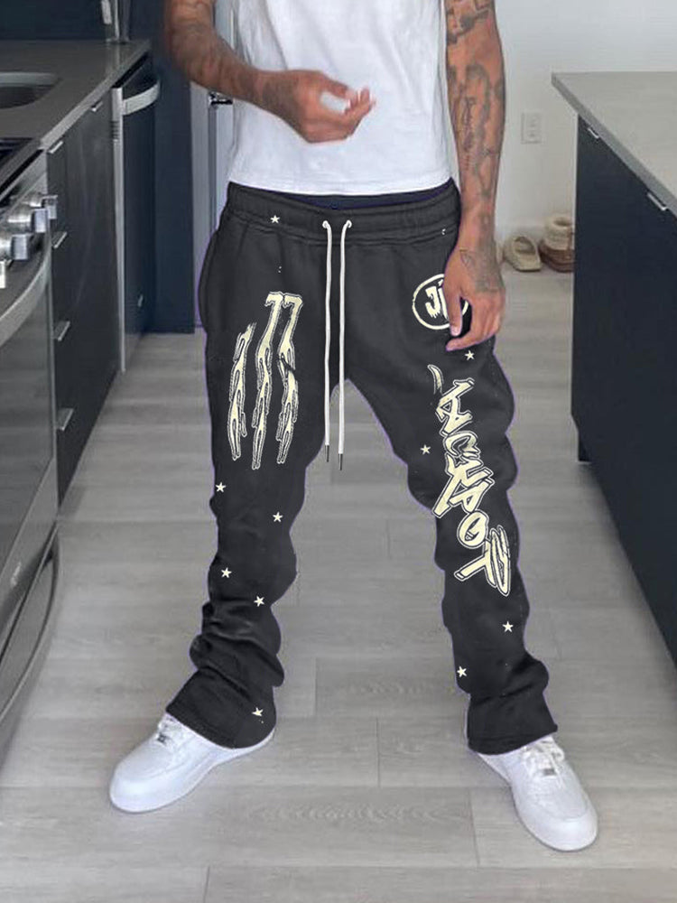 Men's Retro Graphic Bootcut Sweatpants