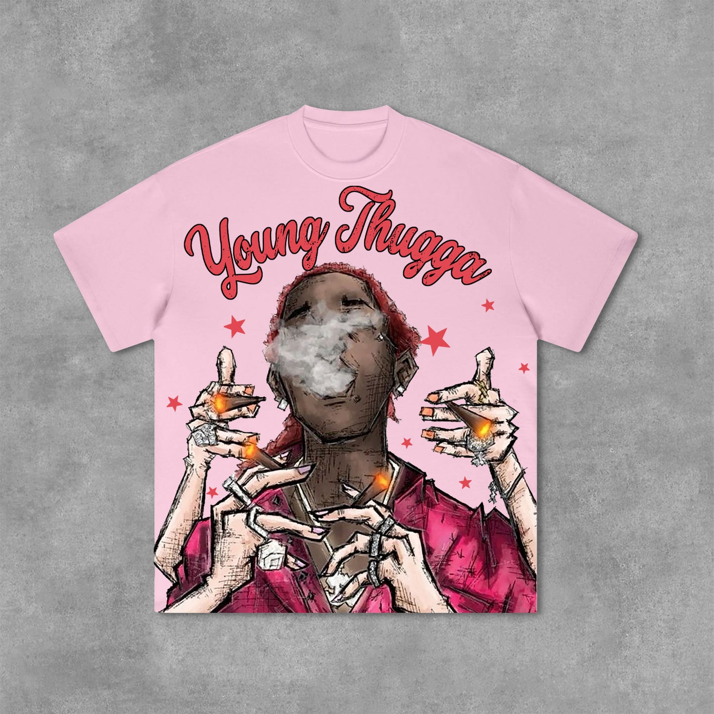 Young Thugga Vintage Graphics Print Cotton T-Shirt