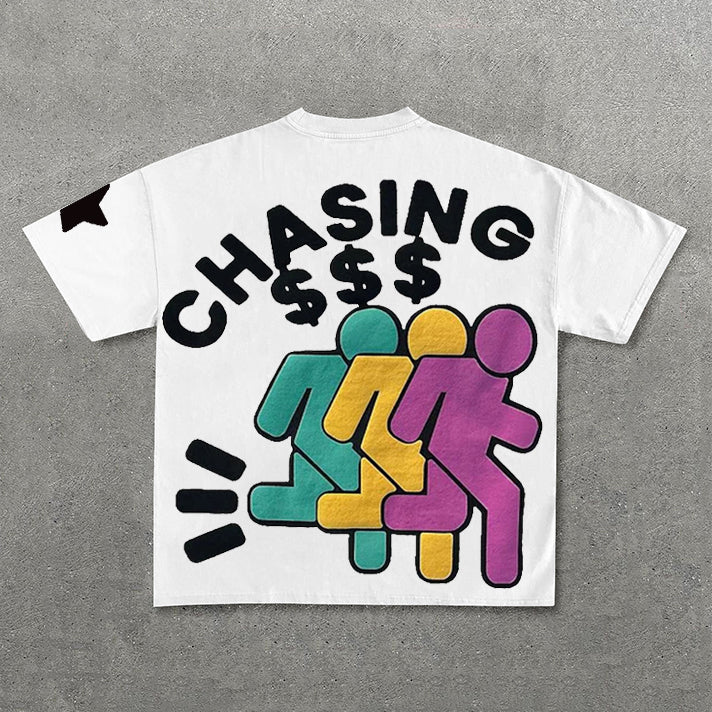 Chasing Money Graphic Print Cotton T-Shirt