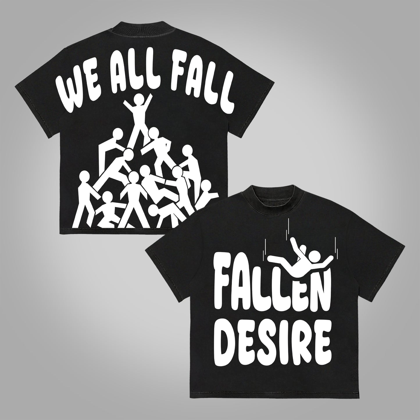 Vercoo We All Fall Desire Fallen Graphics Print Cotton T-Shirt