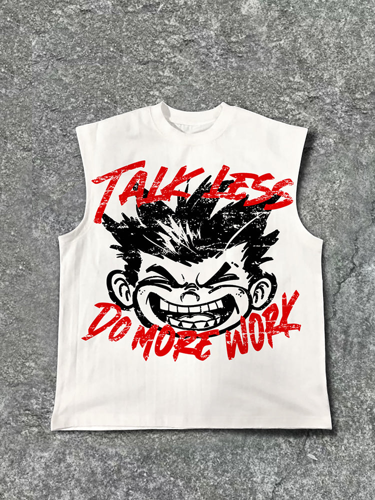 Brother Talk Less And Work More Casual Cotton Tank Top