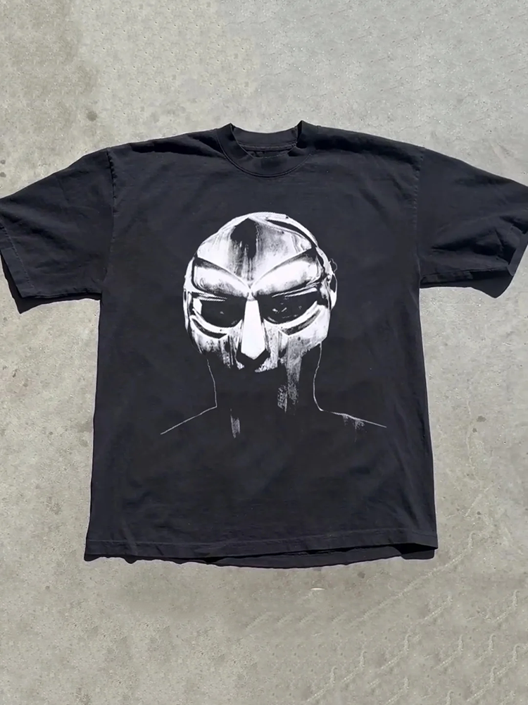 Vintage Mf Doom Graphics Printed Cotton T-Shirt