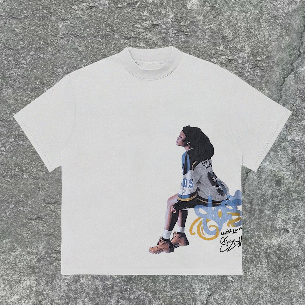 Vintage Sza Graphic Cotton T-Shirt