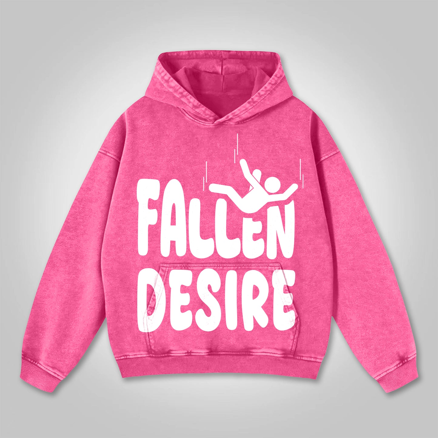 Vercoo We All Fall Desire Fallen Graphics Print Washed Hoodie