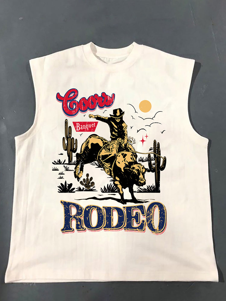 Coors Banquet Rodeo Classic Graphics Cotton Sleeveless Tank Top