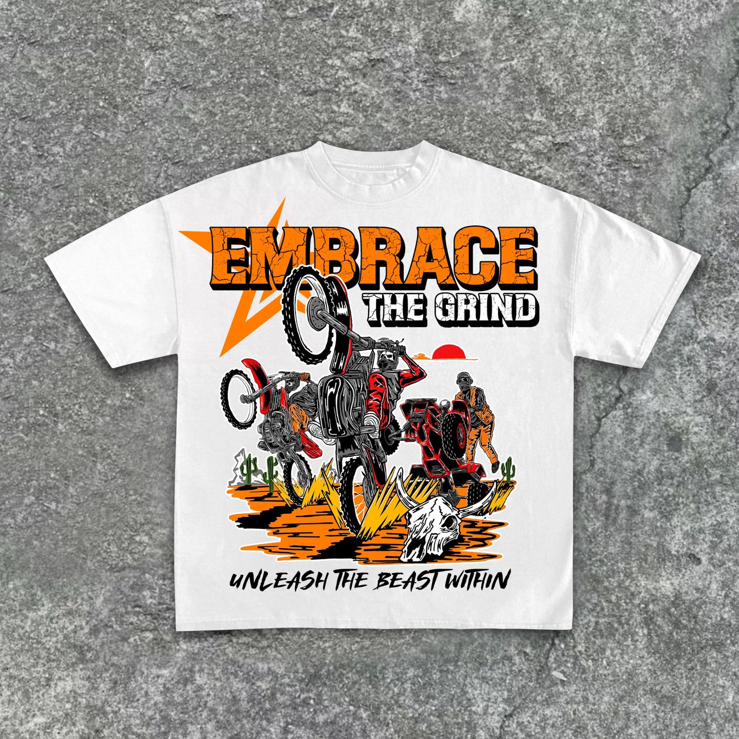 Vintage American Graphic - Embrace The Challenge Cotton T-Shirt