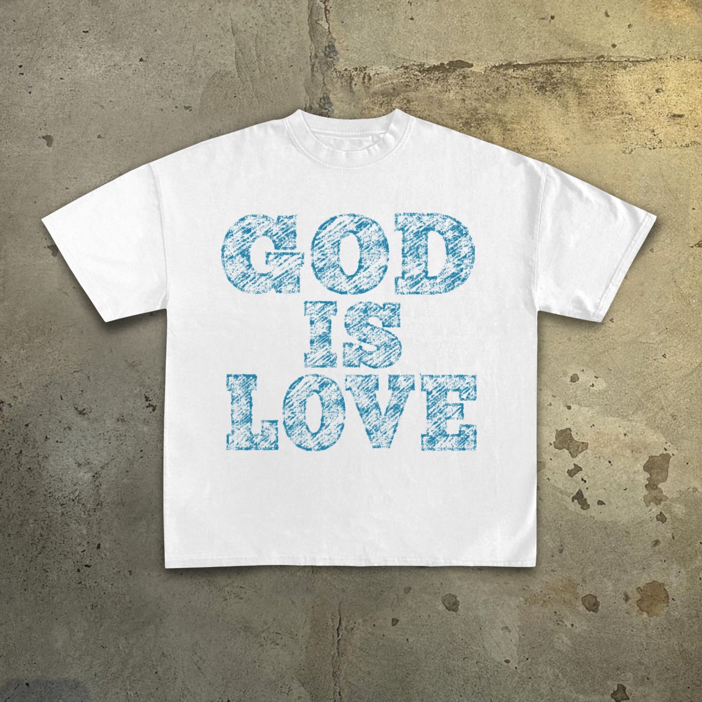 Men's God Is Love - Draft Font Print Cotton Casual T-Shirt