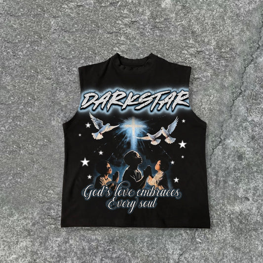 Darkstar - Pray To God - Vintage Print Pattern Cotton Tank Top