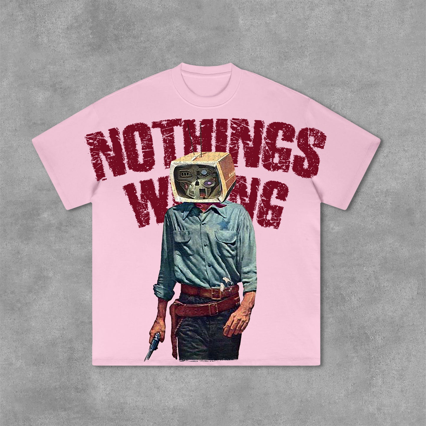 Vercoo Vintage Nothing Wrong Graphic Print Cotton T-Shirt