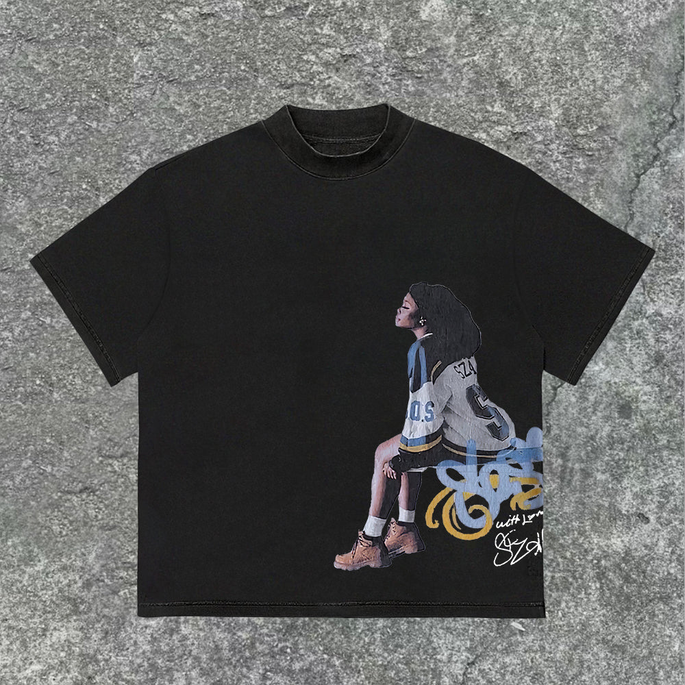 Vintage Sza Graphic Cotton T-Shirt