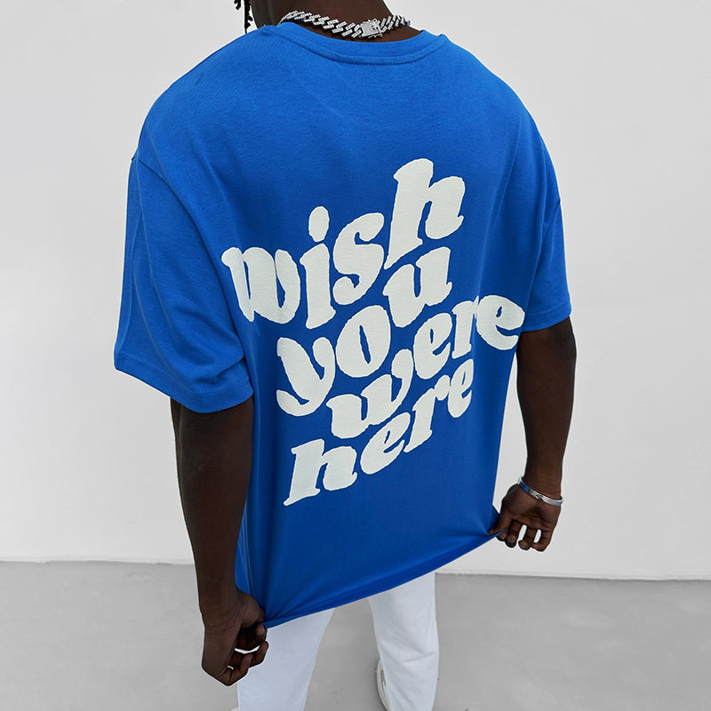 Vercoo Wish You Were Here Graphic Print T-Shirt