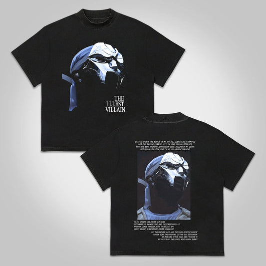 Vercoo Vintage The Illest Villain Mf Doom Graphic Print Cotton T-Shirt