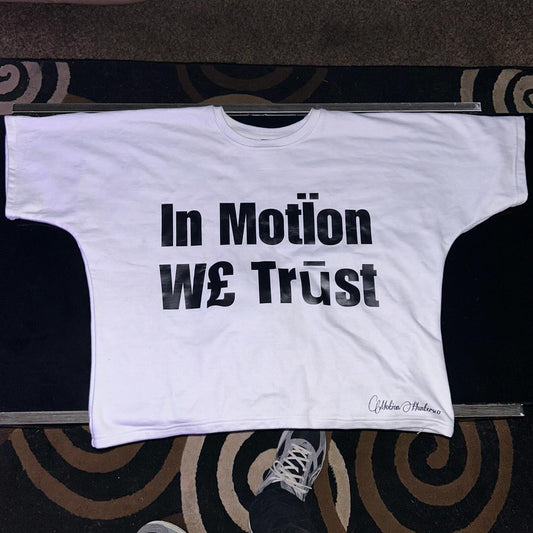 Vercoo Vintage In Motion We Trust Graphic 100% Cotton T-Shirt Cropped Tees