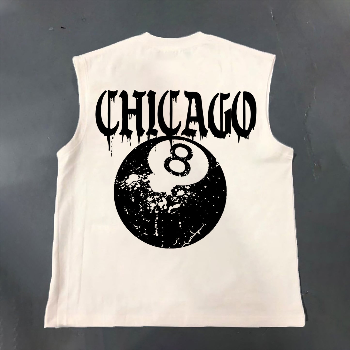 Chicago 8 Ball Print Cotton Tank Top