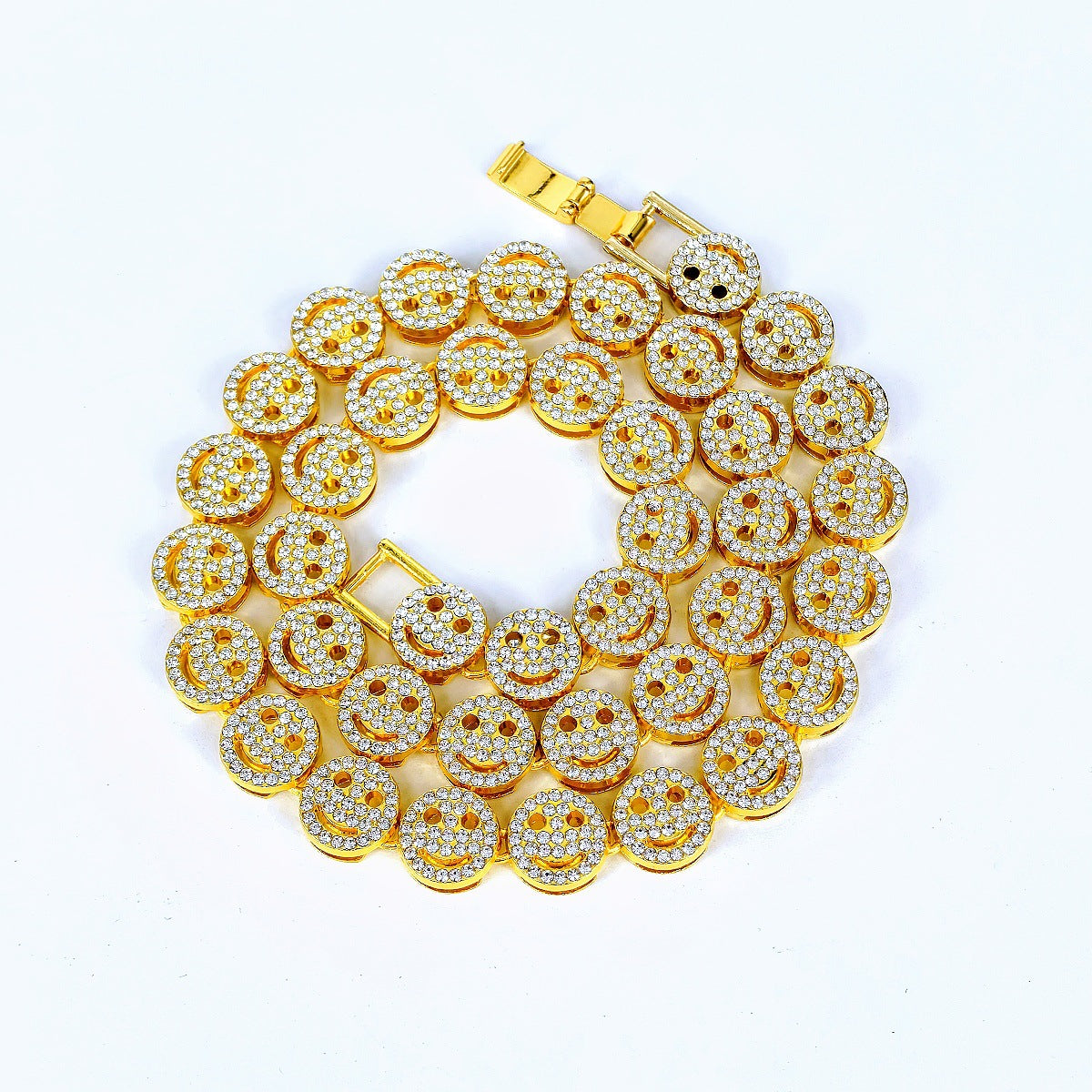 Hip Hop Smiley Face Diamond Necklace