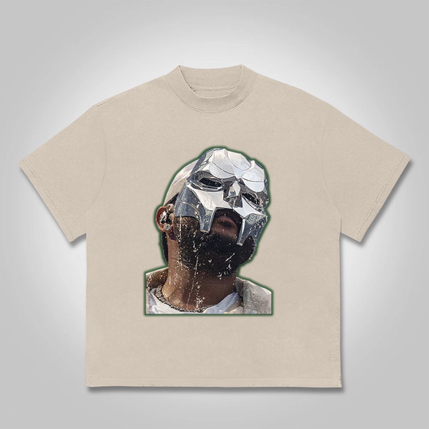 Vercoo Vintage The Illest Villain Mf Doom Graphic Print Cotton T-Shirt