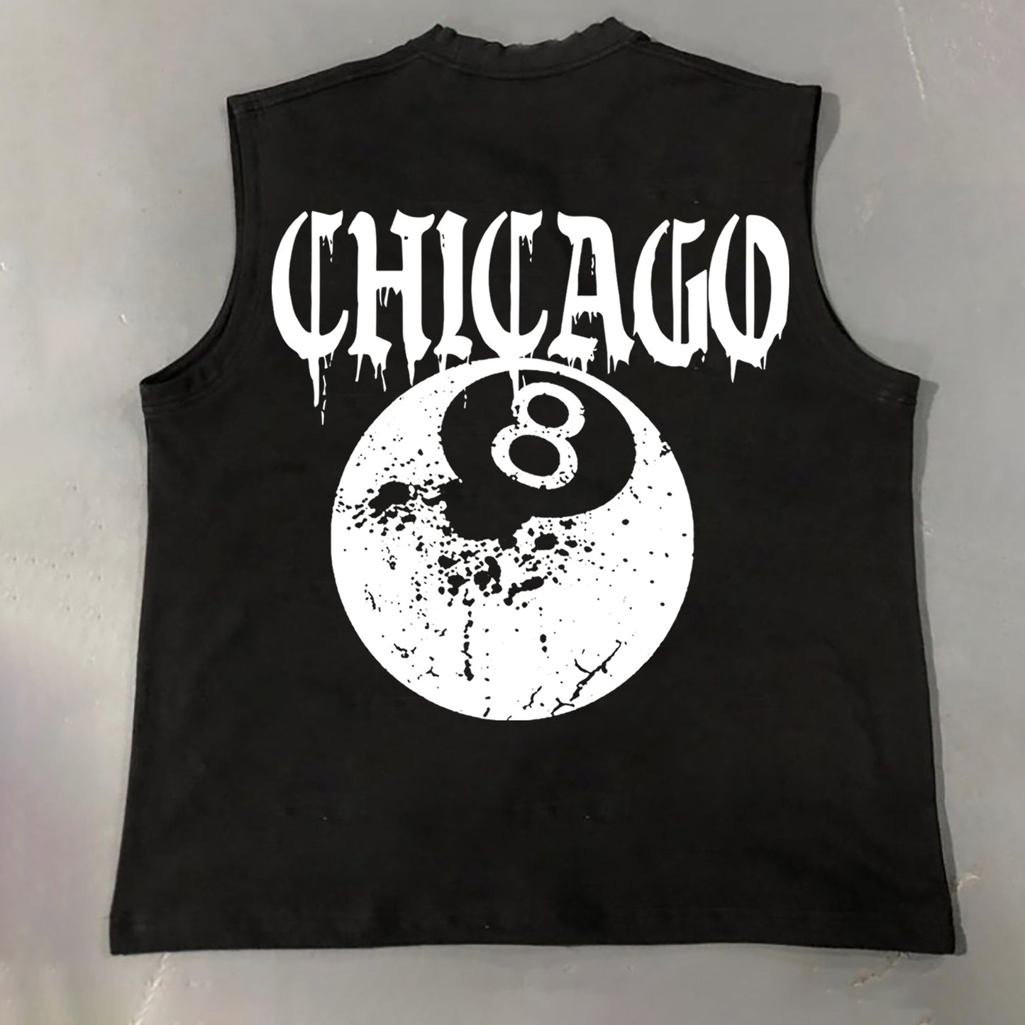 Chicago 8 Ball Print Cotton Tank Top