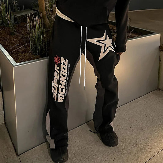 Y2k Fashion Pentagram Graphic Flared Sweatpants