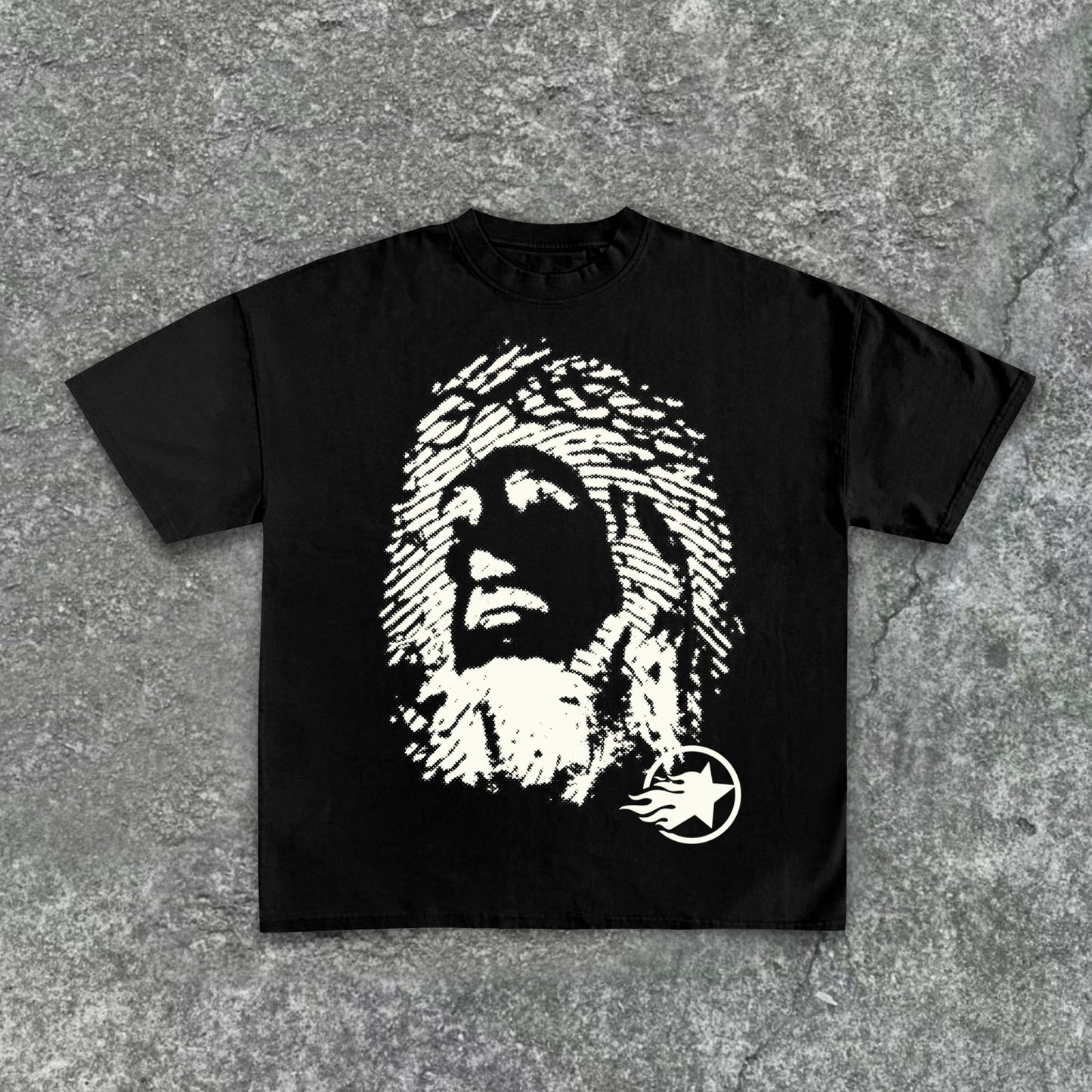 Jesus Dot Pattern Printing Cotton T-Shirt