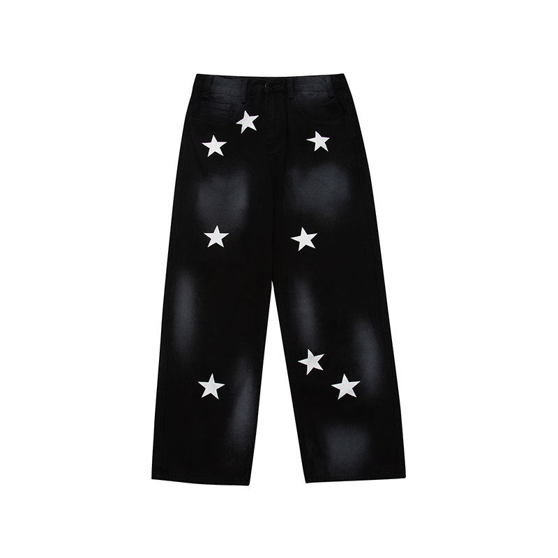 American Street Hip-Hop Five-Pointed Star Jeans