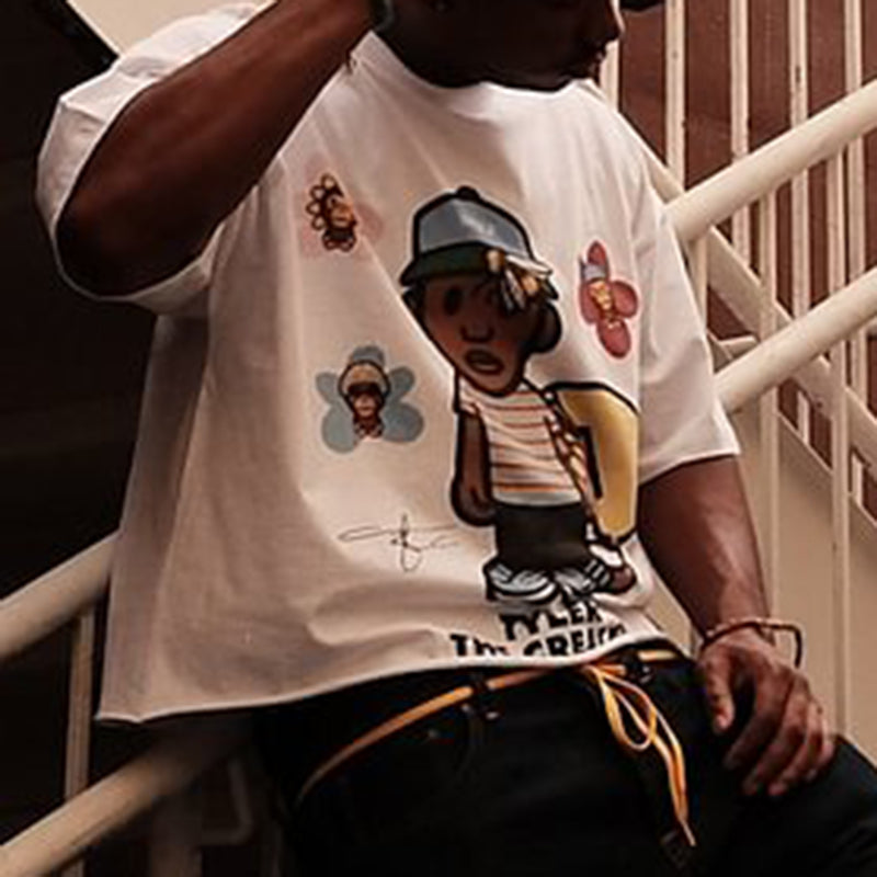 Vercoo Vintage Tyler The Creator Graphic Cotton T-Shirt