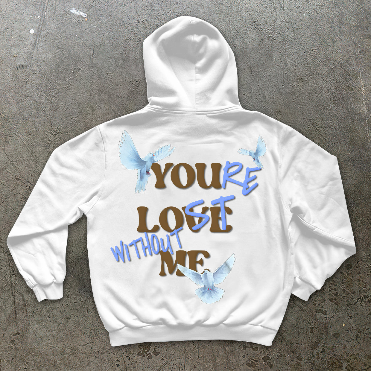 Vercoo You're Lost Without Me & Peace Dove Print Graphic Hoodie