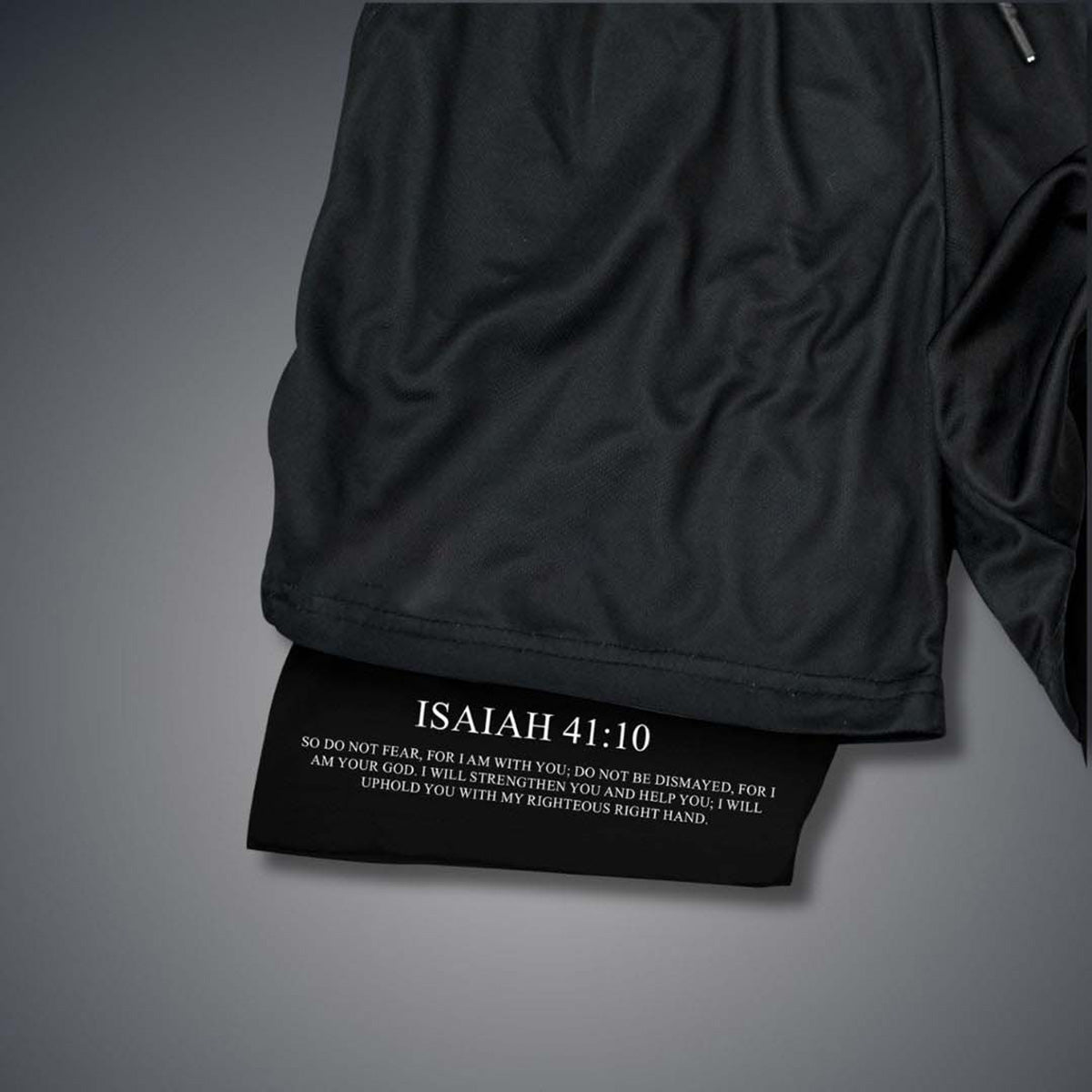 Isaiah 41 10 Angel&devil Graphic Double Layer Quick Dry Performance Gym Shorts