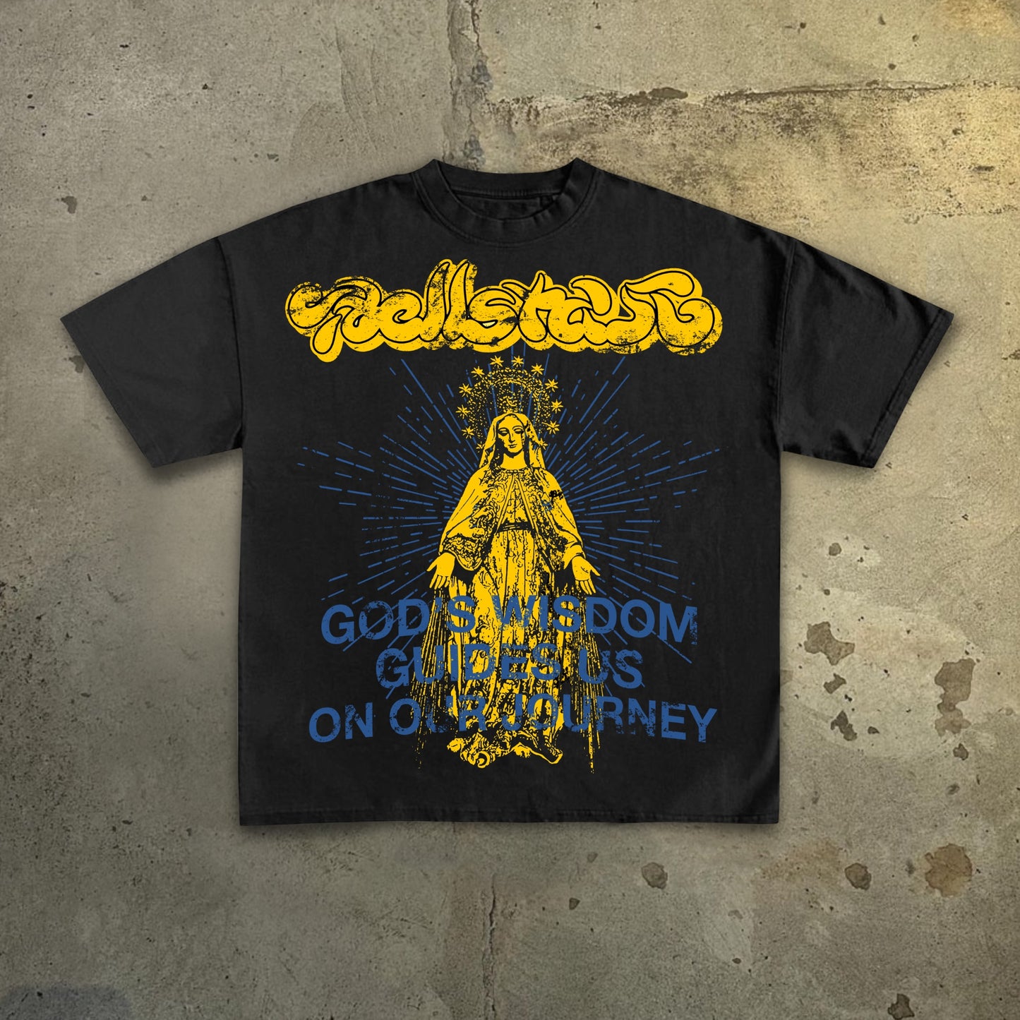 - God's Guide Old Print Pattern Cotton T-Shirt