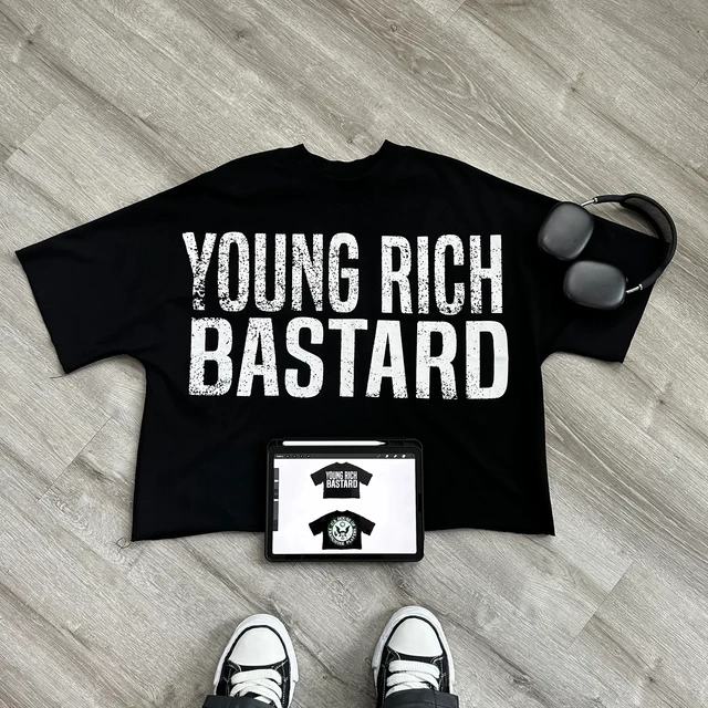 Vercoo Young Rich Bastard Art Graphic Cotton T-Shirt