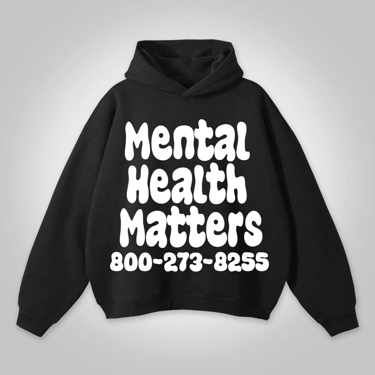 Vercoo Vintage Mental Health Matters Graphic Print Hoodie