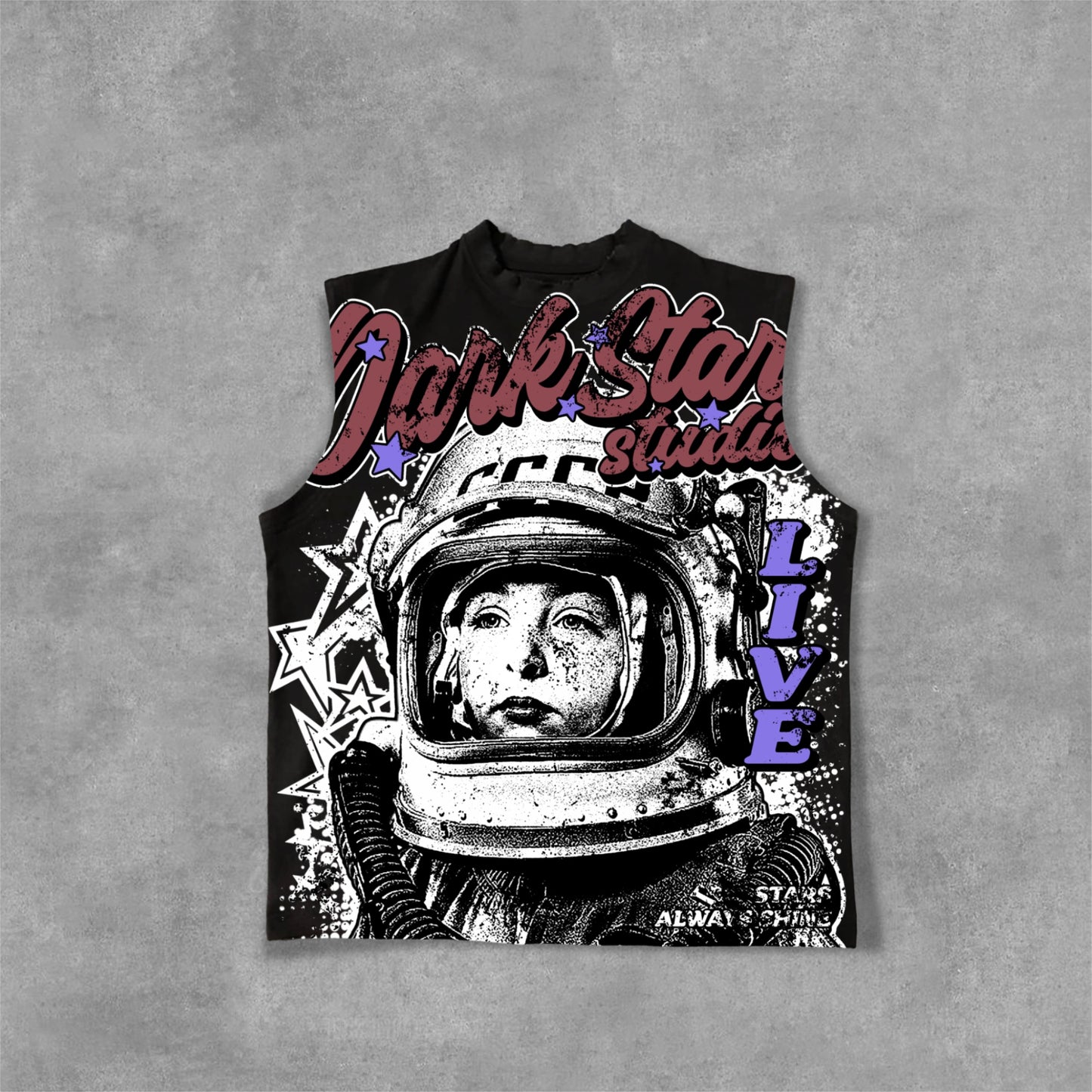 Darkstar - New Pattern Print Astronaut - Alive Graphics Cotton Tank Top