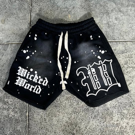 Fashion Personalised Ink Text Print Shorts Drawstring Shorts