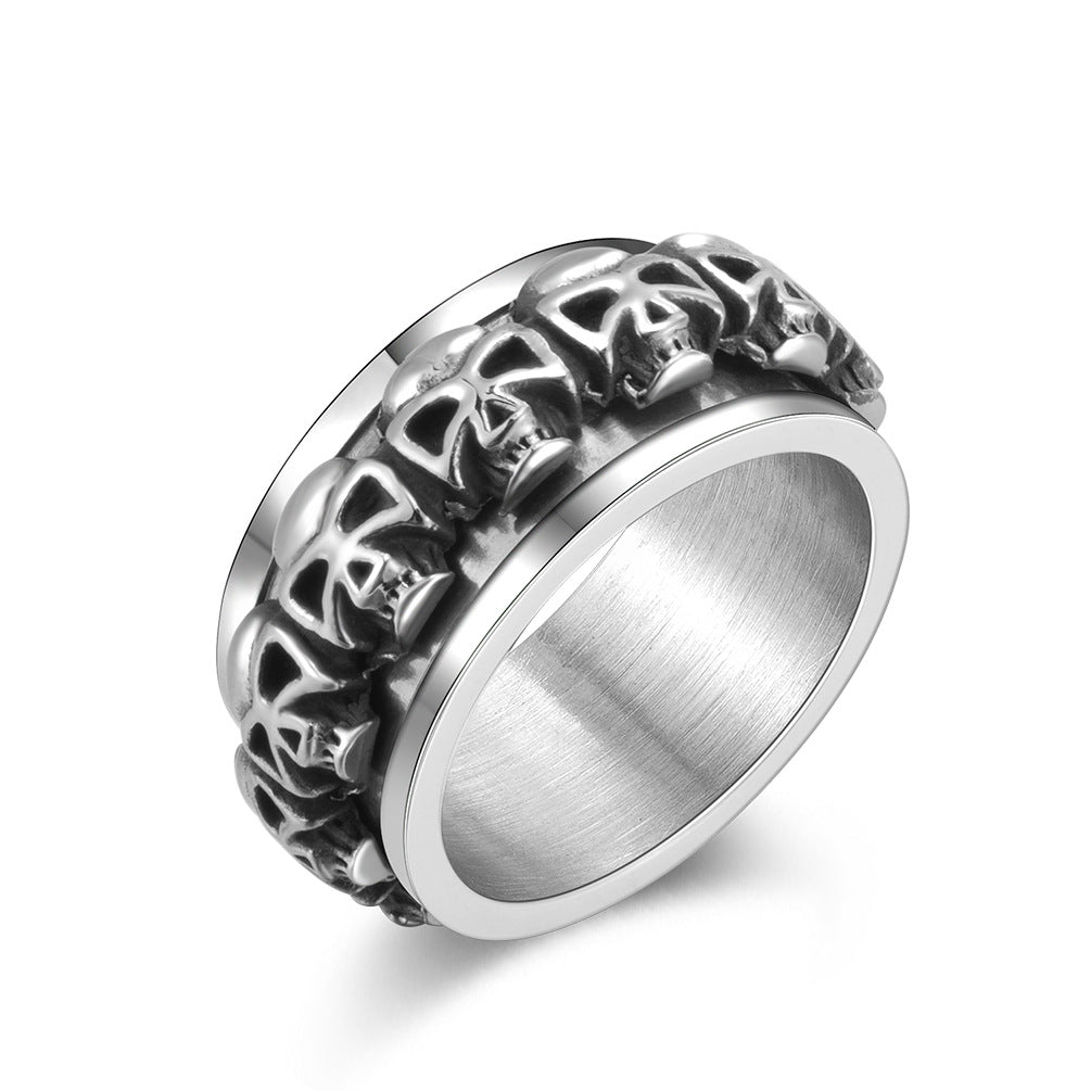 Men's Vintage Skull Turn Ring