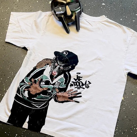 Vintage The Illest Villain Mf Doom Graphic Casual Street Basketball T-Shirt