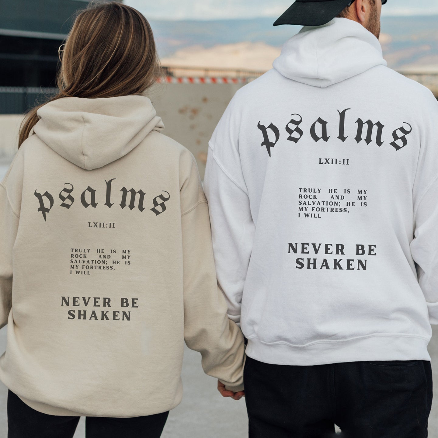 I Will Never Be Shaken Unisex Fleece-Lined Christian Hoodie