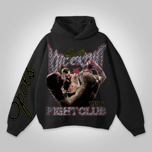 Vercoo Vintage Knockout Fight Club Graphic Hoodie