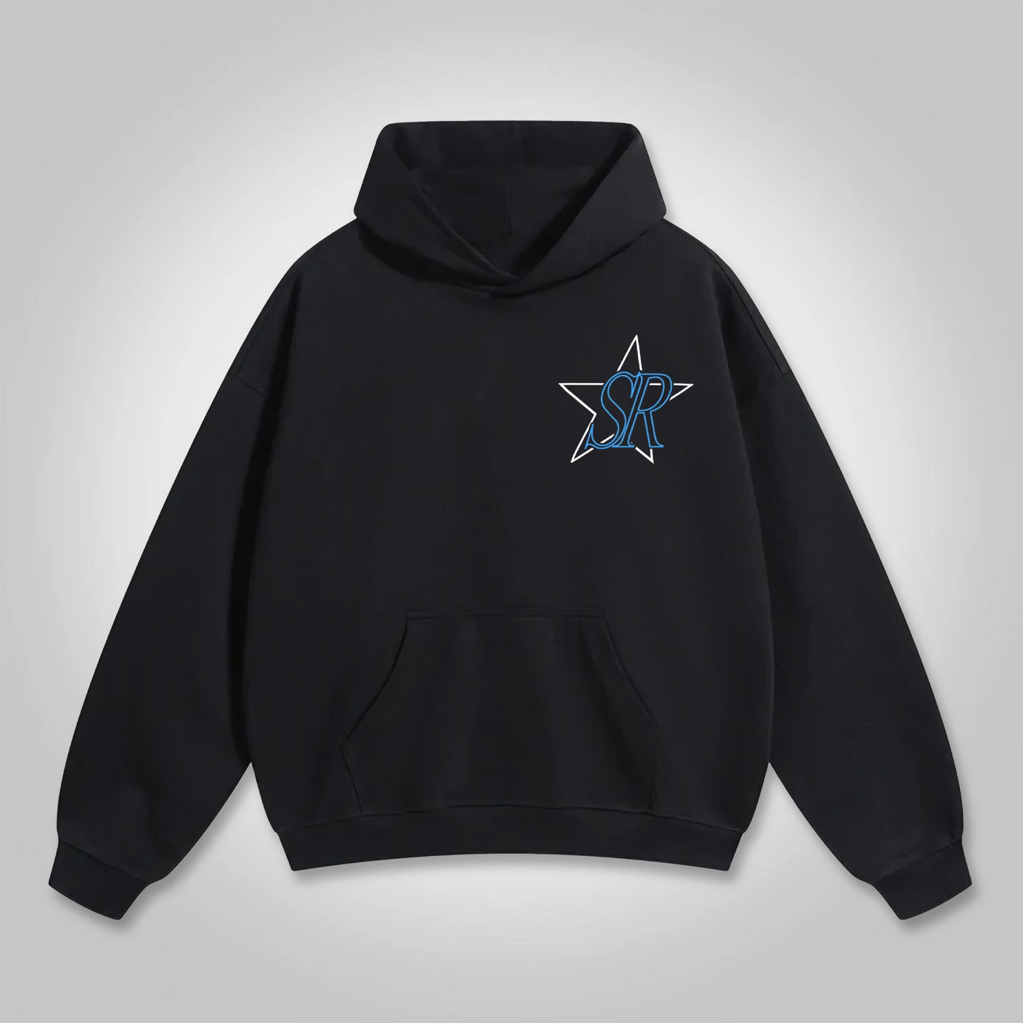 Vercoo Vintage Stars Graphic Print Pocket Hoodie