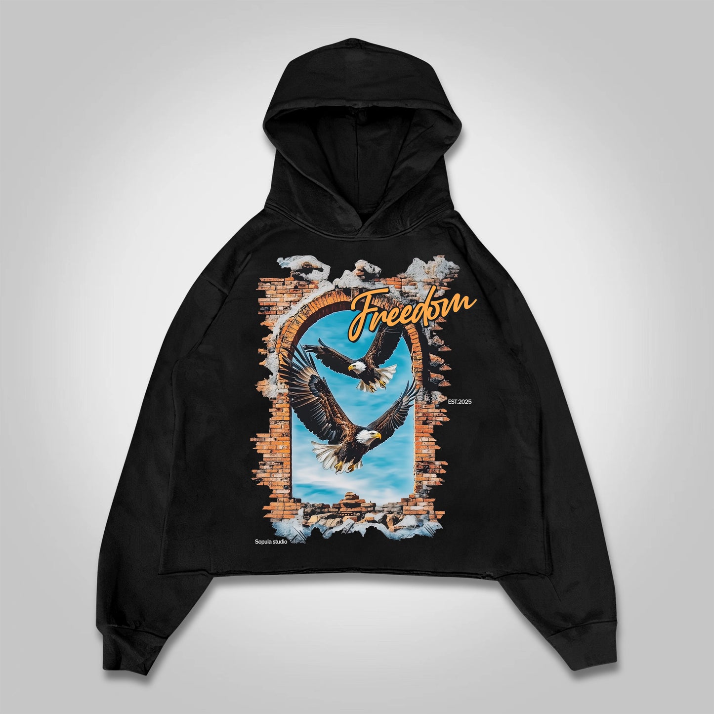 Vercoo Wings Of Freedom Cropped Hoodie