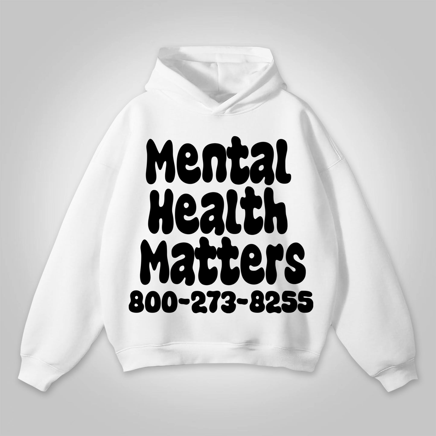 Vercoo Vintage Mental Health Matters Graphic Print Hoodie