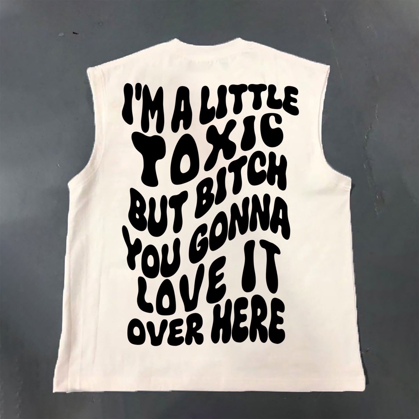 I'm A Little Toxic Print Cotton Casual Tank Top