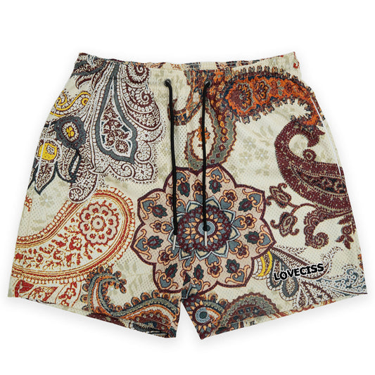 Vercoo Vintage Paisley Essentials Graphic Men's Mesh Shorts