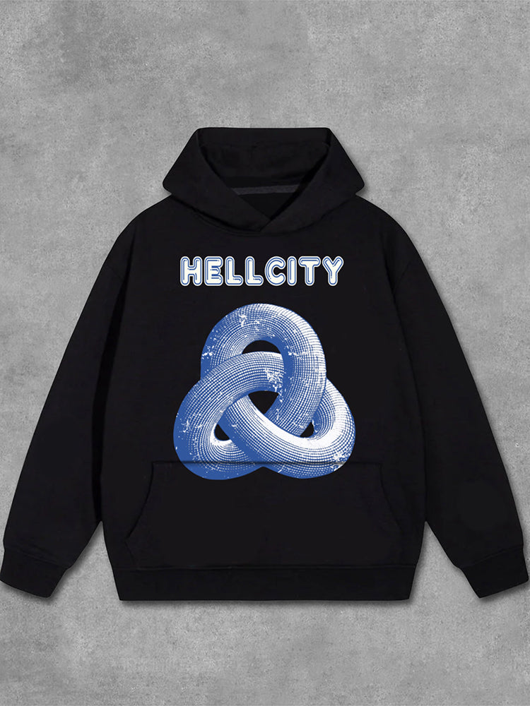 Hellcity-New Printed Pattern Design Pocket Hoodie