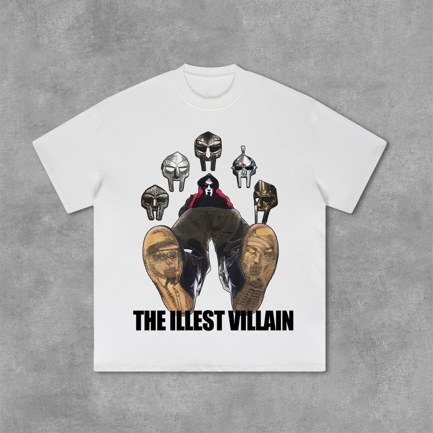 Vintage The Illest Villain Mf Doom Graphic Print Casual Cotton T-Shirt