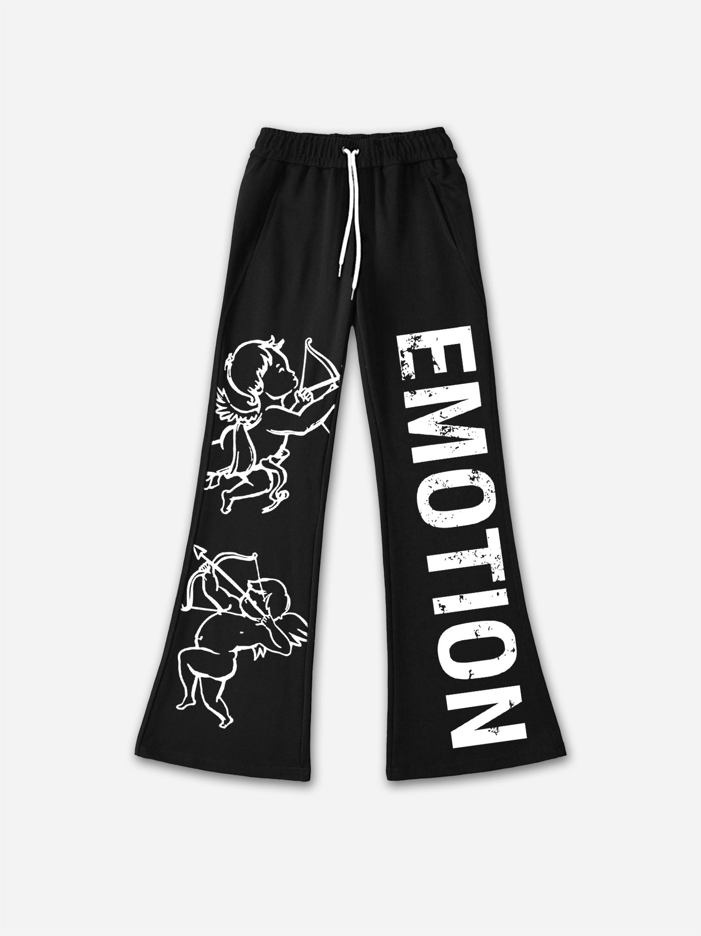 Vintage Unisex Emotion Print Casual Flared Sweatpants