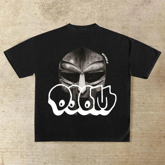 Vercoo Vintage Mf Doom Graphic Casual Street Basketball T-Shirt