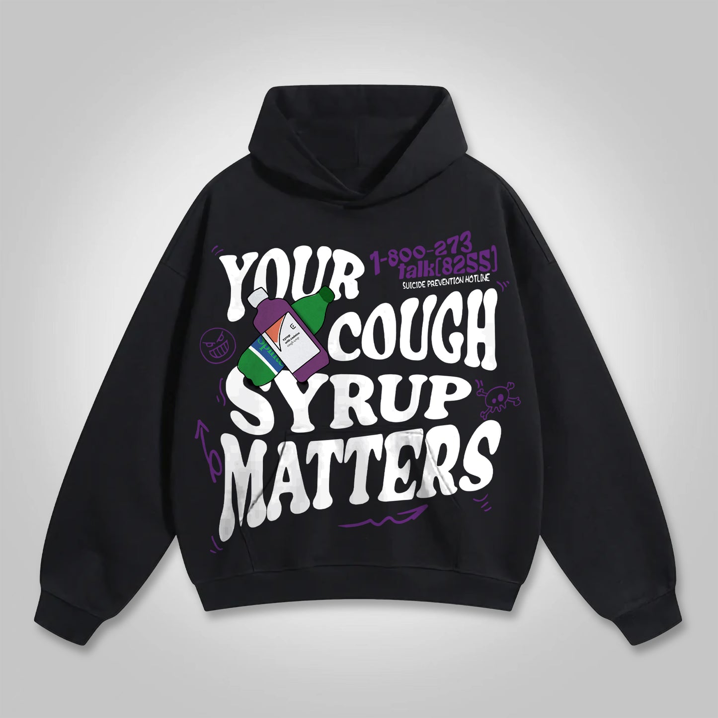 Your Cough Matters Print Graphic Hoodie